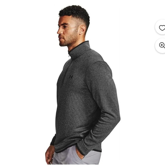 Under Armour Mens XL Storm Gear 1/4 zip up Pullover Sweatshirt Black Spacedye - Picture 2 of 12